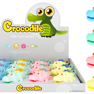 ANIMAL WITH LIGHT - CARTOON pull CROCODILE DISP 13CM