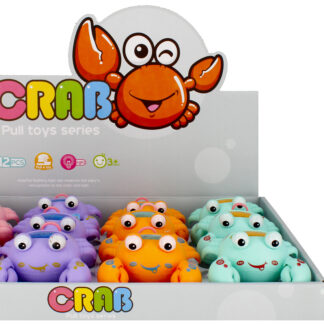 ANIMAL WITH LIGHT - CARTOON pull CRAB DISP 11CM