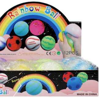SQUEZZE BALL RAINBOW DISP 7CM