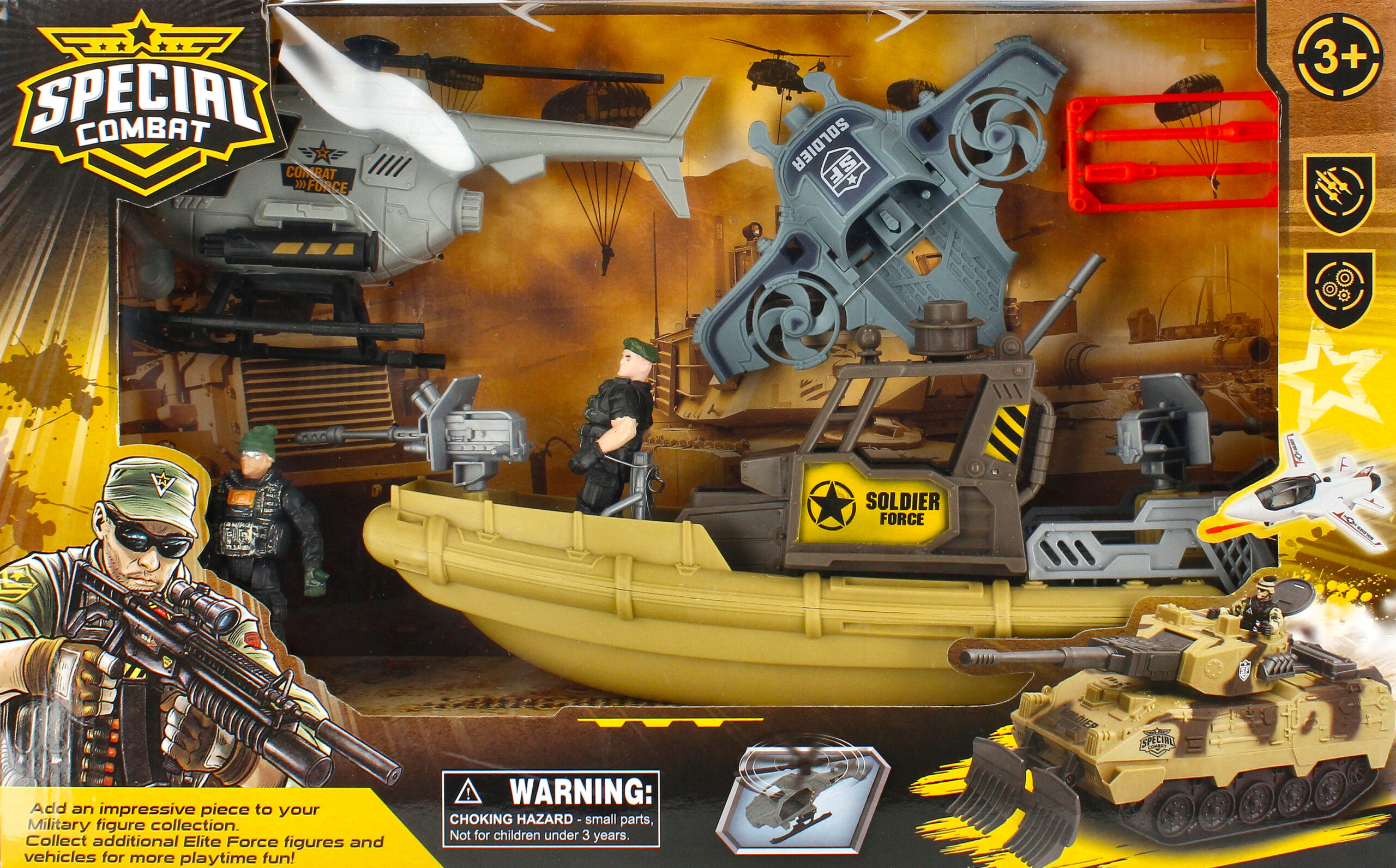 MILITARY SET + ACCESS. BOAT WB 49X31X12