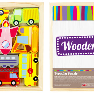 BABY TOYS - WOODEN PUZZLE-VEHICLES FOL 17X17X2