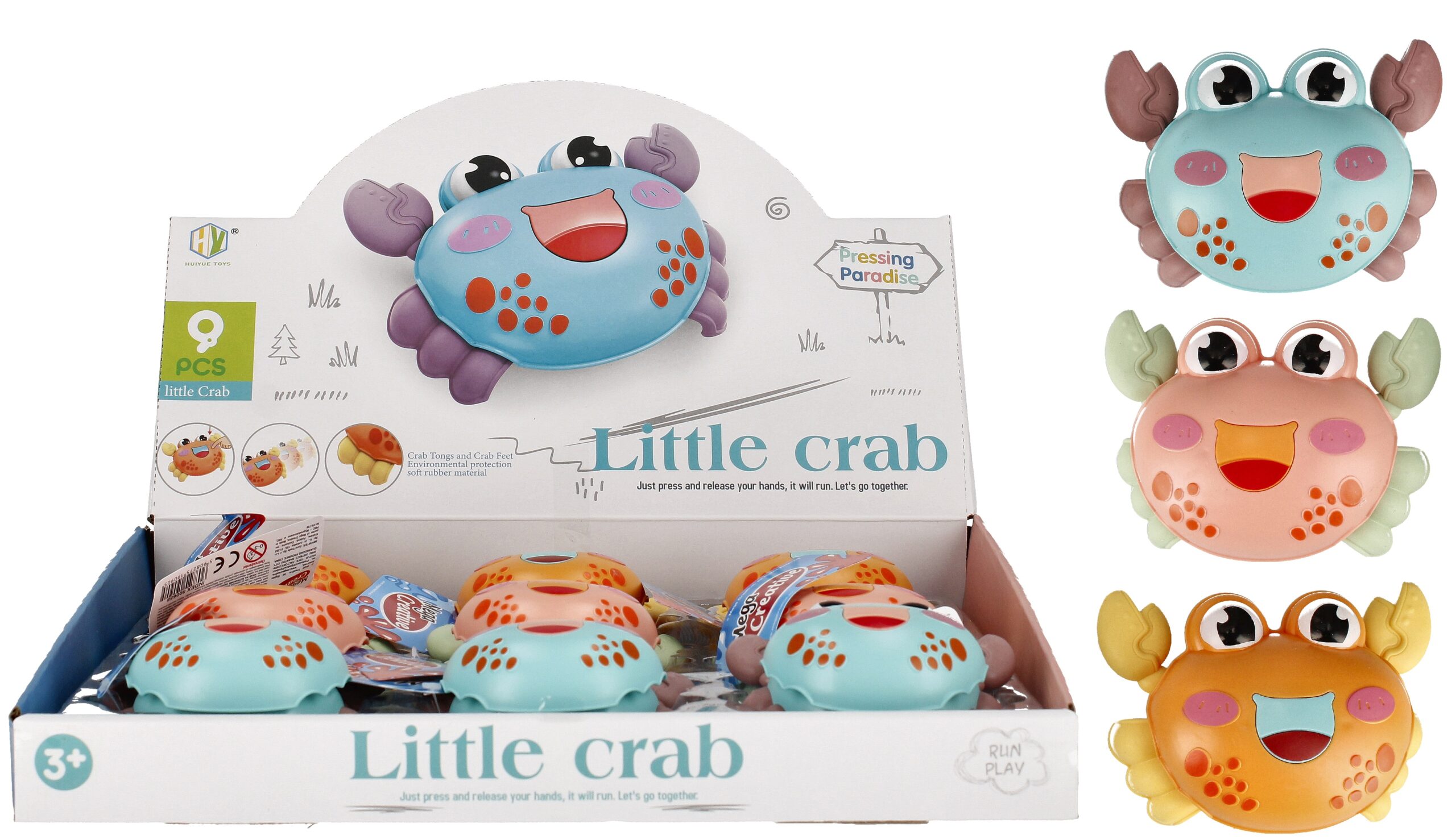 ANIMALS - CARTOON press CRAB DISP 11CM