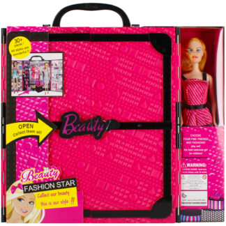 DOLL 29CM + ACCESS. WARDROBE COLOUR BOX 36X32X8