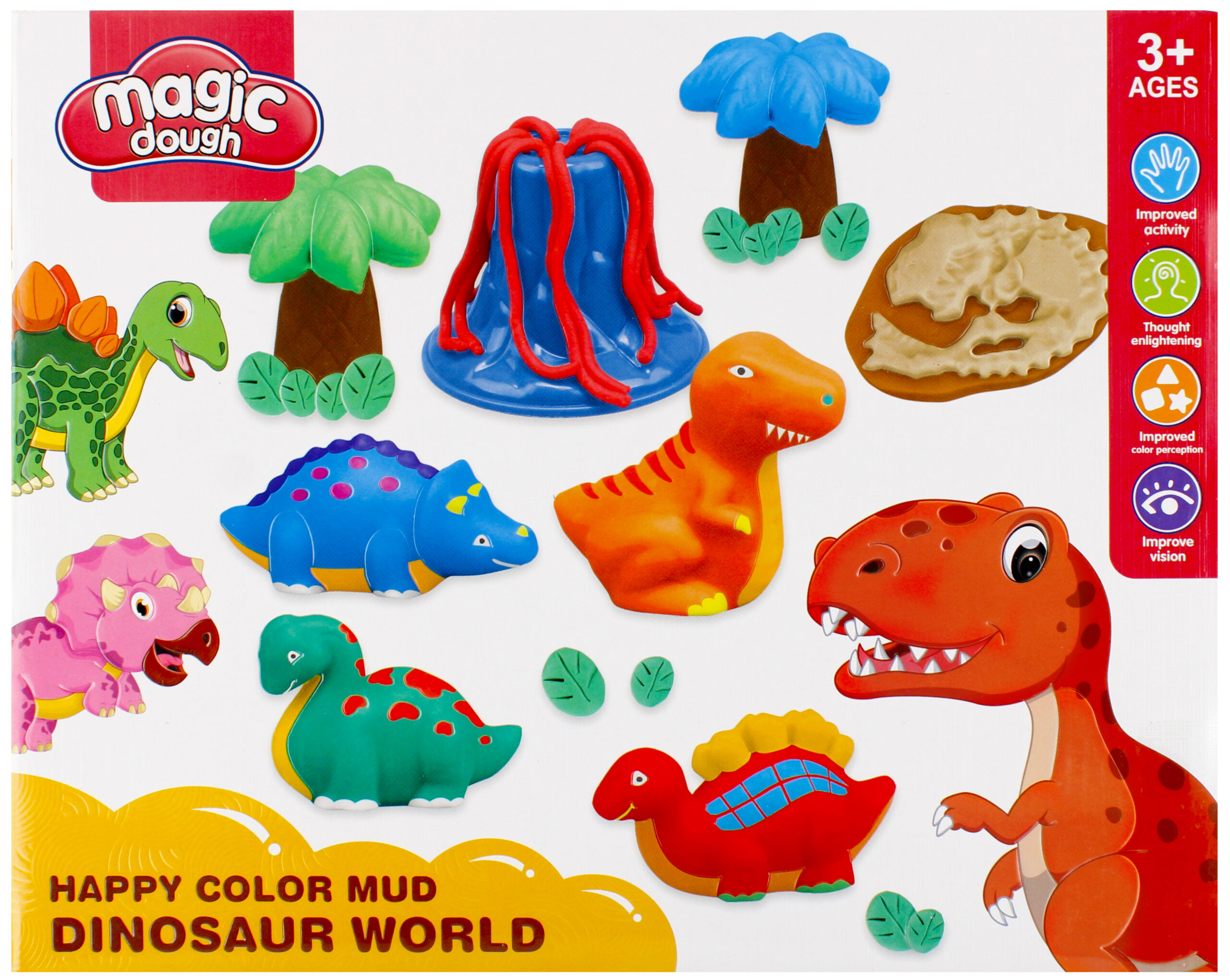 COLOUR DOUGH SET + ACCESS. (DINO) BOX 30X25X7