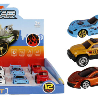 CAR - RACING CAR MET MIX6 DISP 7CM