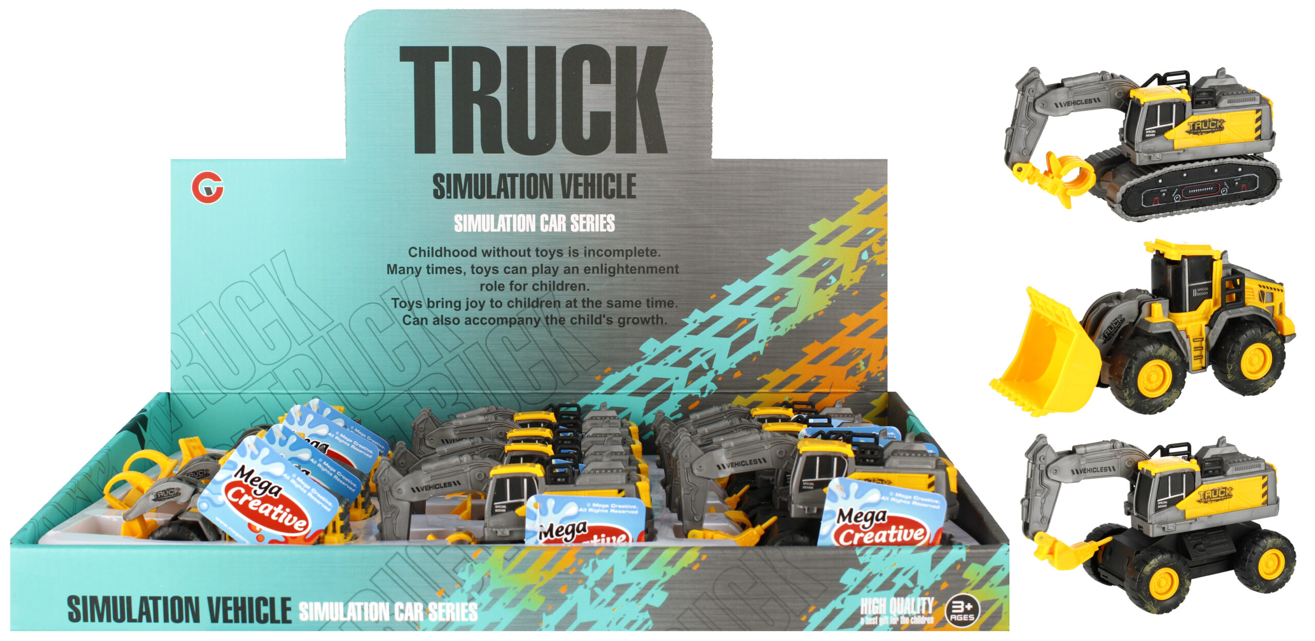 CAR - CONSTRUCTION CAR DISP 14CM