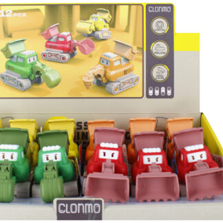 CAR - CONSTRUCTION CARTOON PRESS CAR DISP 13CM