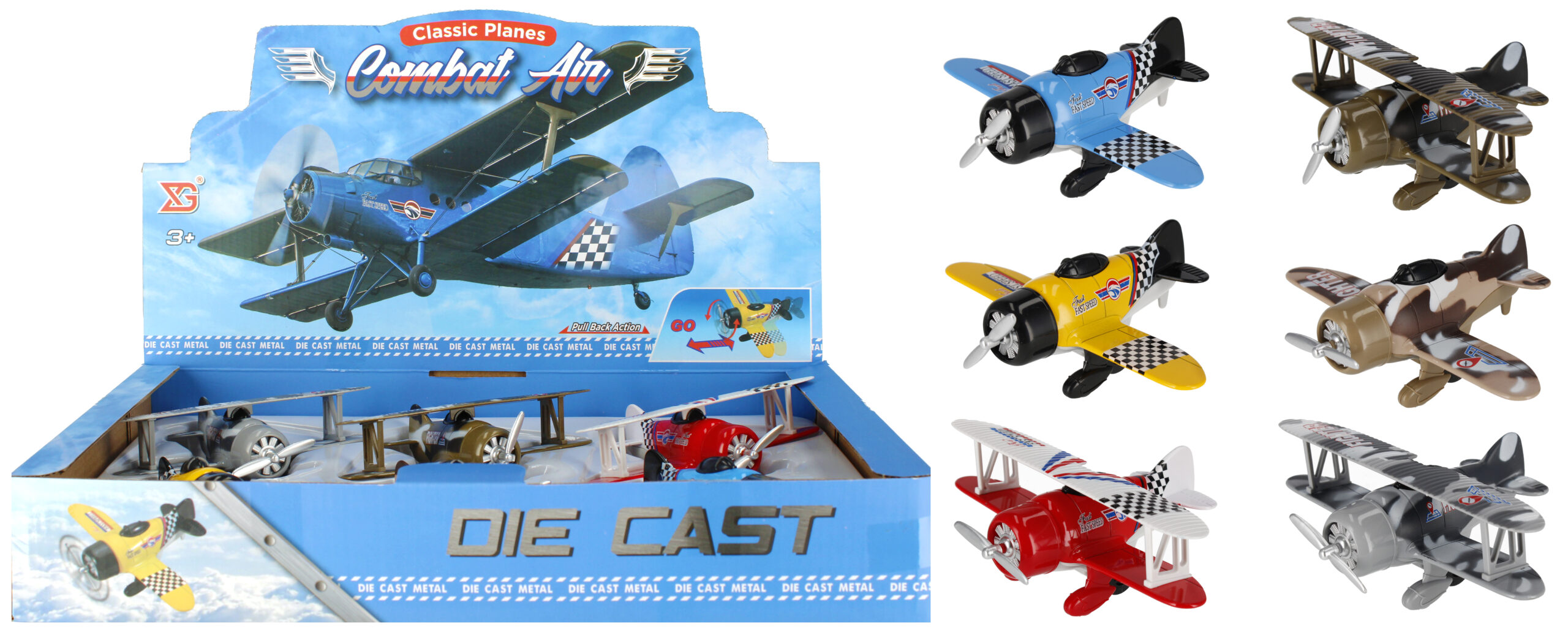 PLANE DIE CAST B/O DISP 12X16