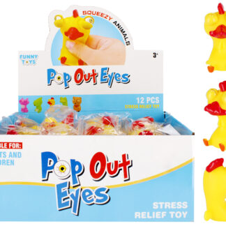 SQUEEZE TOY CHICKEN DISP 9CM