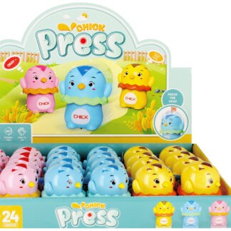 ANIMALS - CARTOON pull CHICKEN MIX3 DISP 8CM