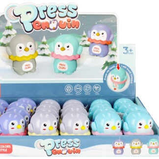 ANIMALS - CARTOON pull PENGUIN MIX3 DISP 8CM