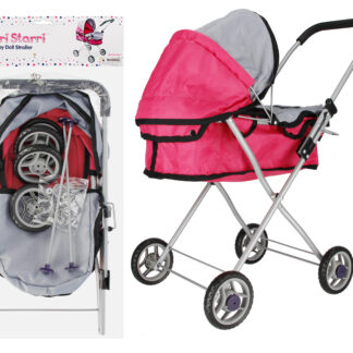 DOLL STROLLER MET GONDOLA PINK PBH 28X71X10