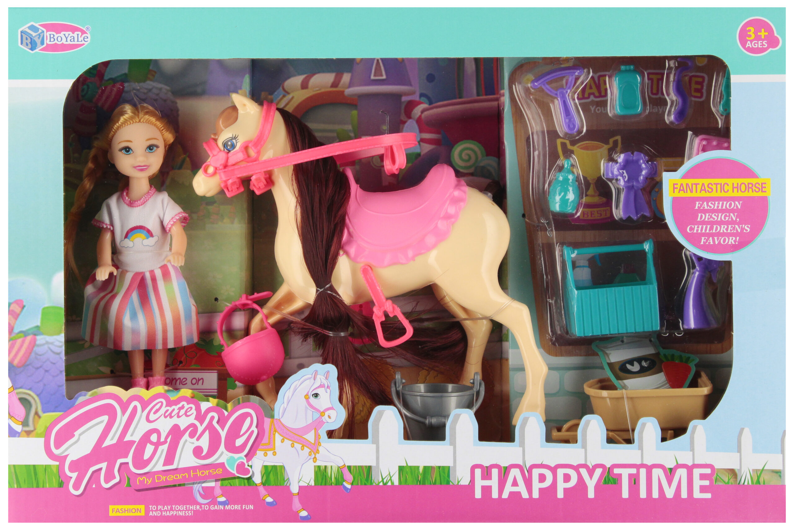 DOLL 15CM+ACCESS. HORSE WB 35X23X8