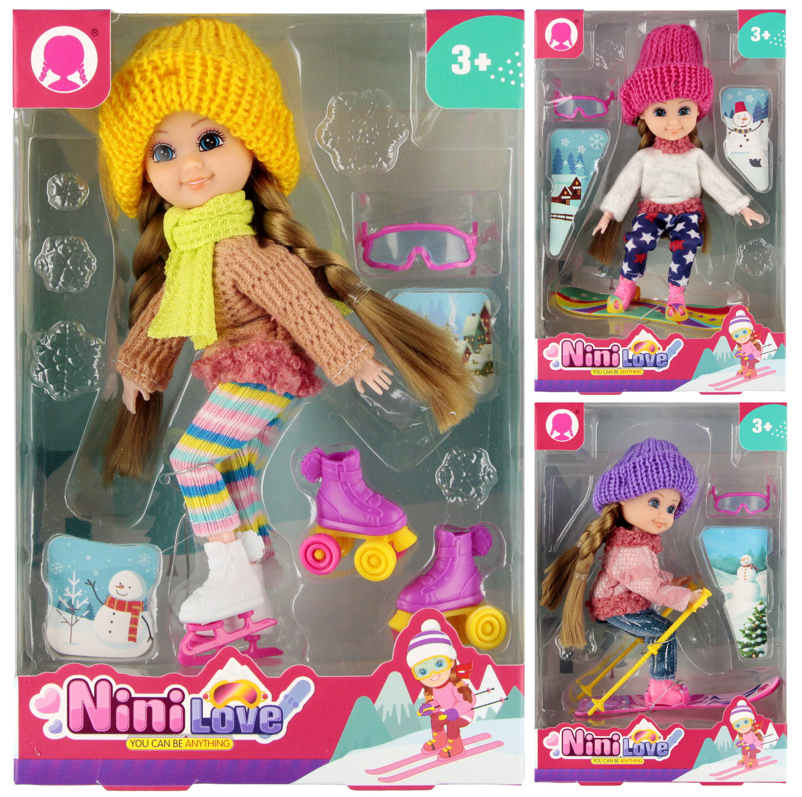 DOLL 15CM+ACCESS.WINTER WB 14X20X7