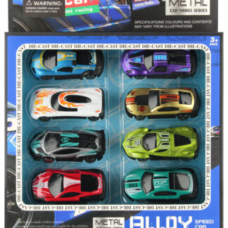 CAR - RACING CAR MET 8PCS WB 20x23x3