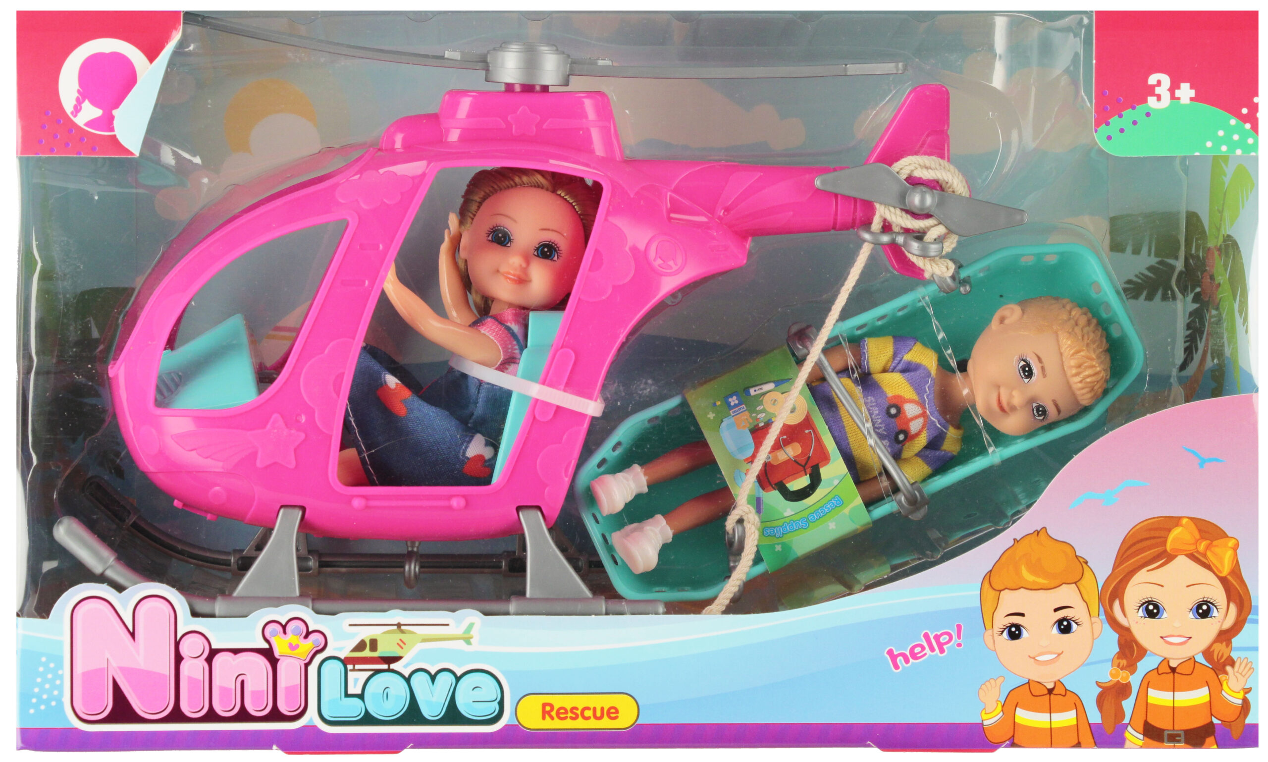 DOLL 15CM+ACCESS. 2PCS HELICOPTER WB 15CM