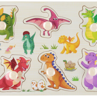 BABY TOYS - PUZZLE WOODEN DINO PCV 23X15X1