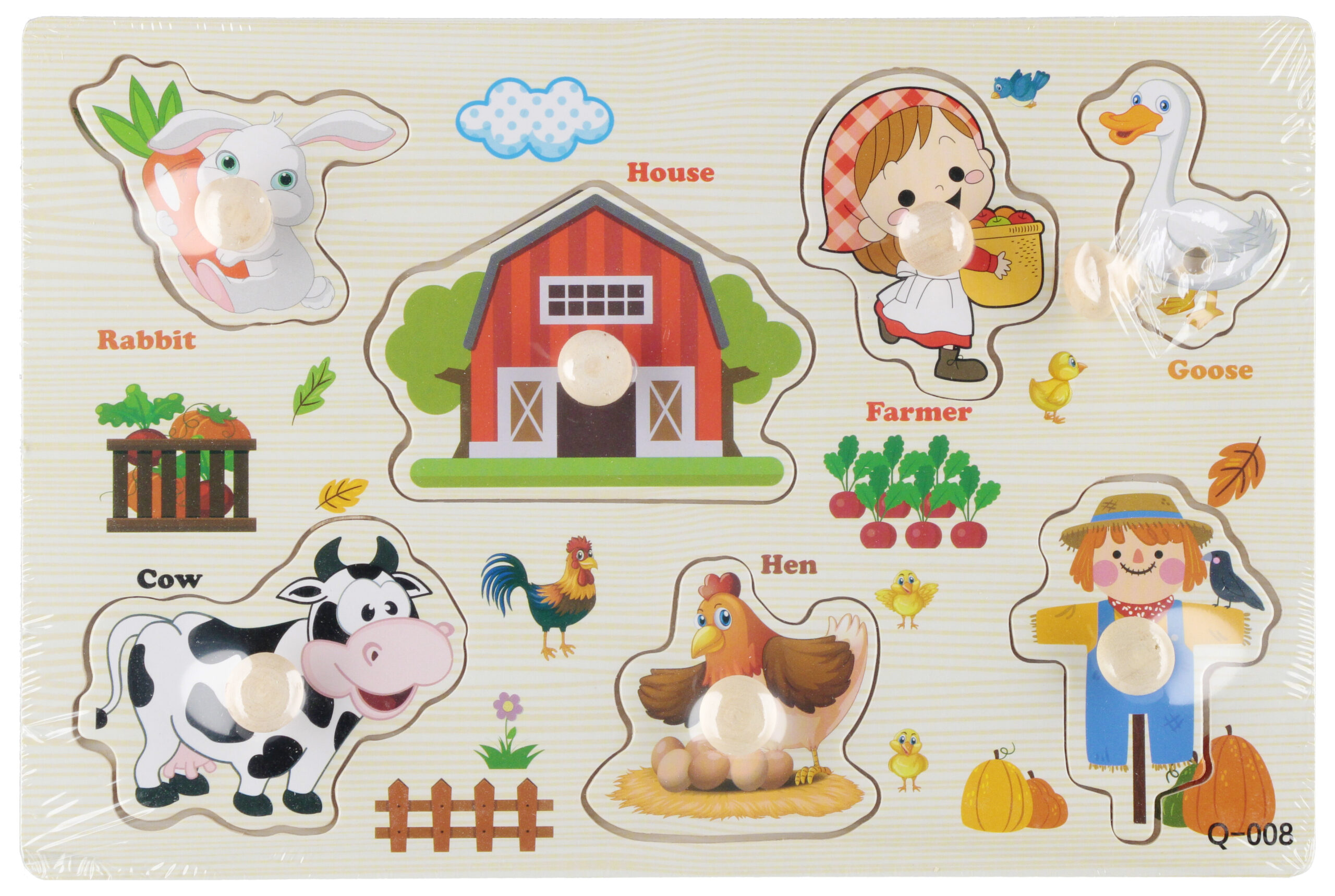 BABY TOYS - PUZZLE WOODEN FARM PCV 23X15X1