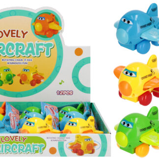 CARTOON VEHICLE - CARTOON wind up PLANE DISP 8CM