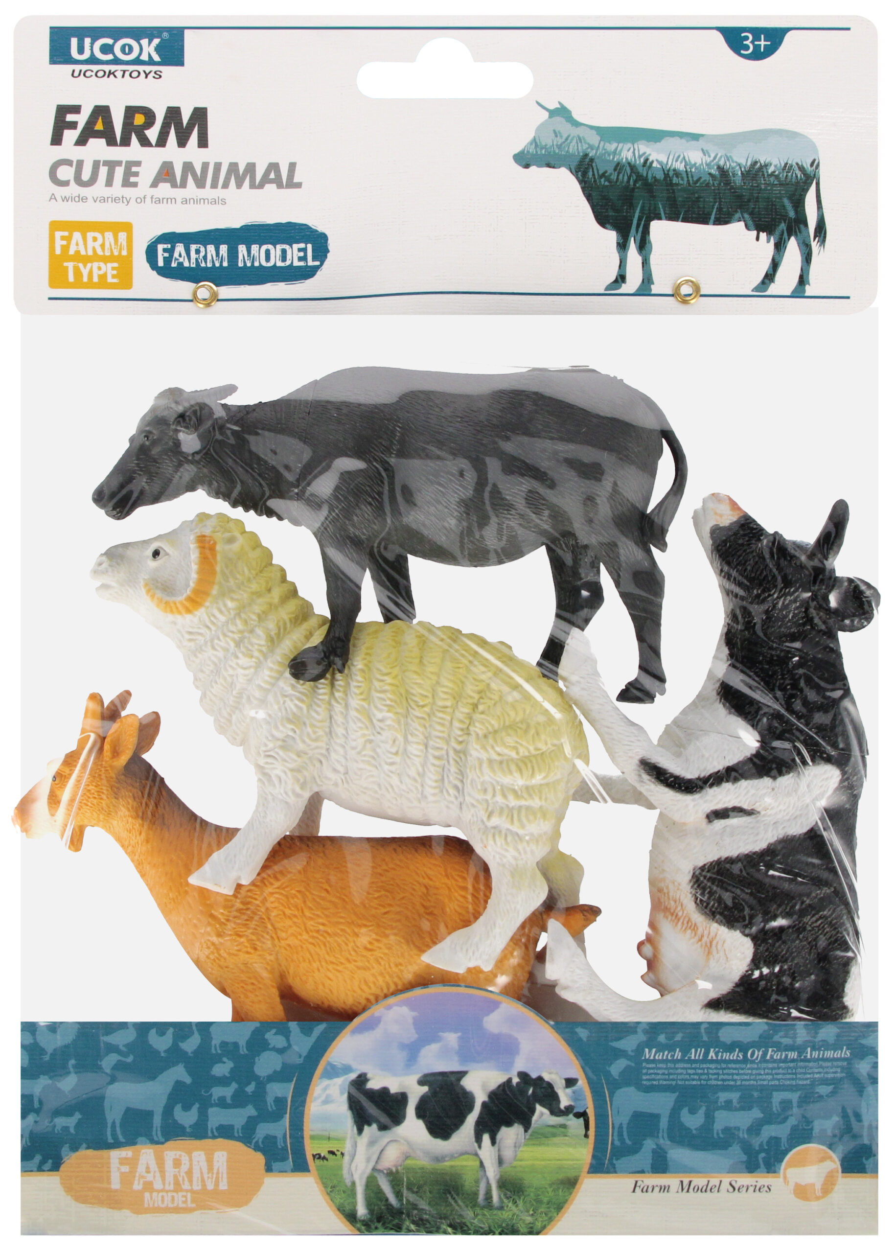 ANIMALS- FARM ANIMALS 4PCS PBH 13CM