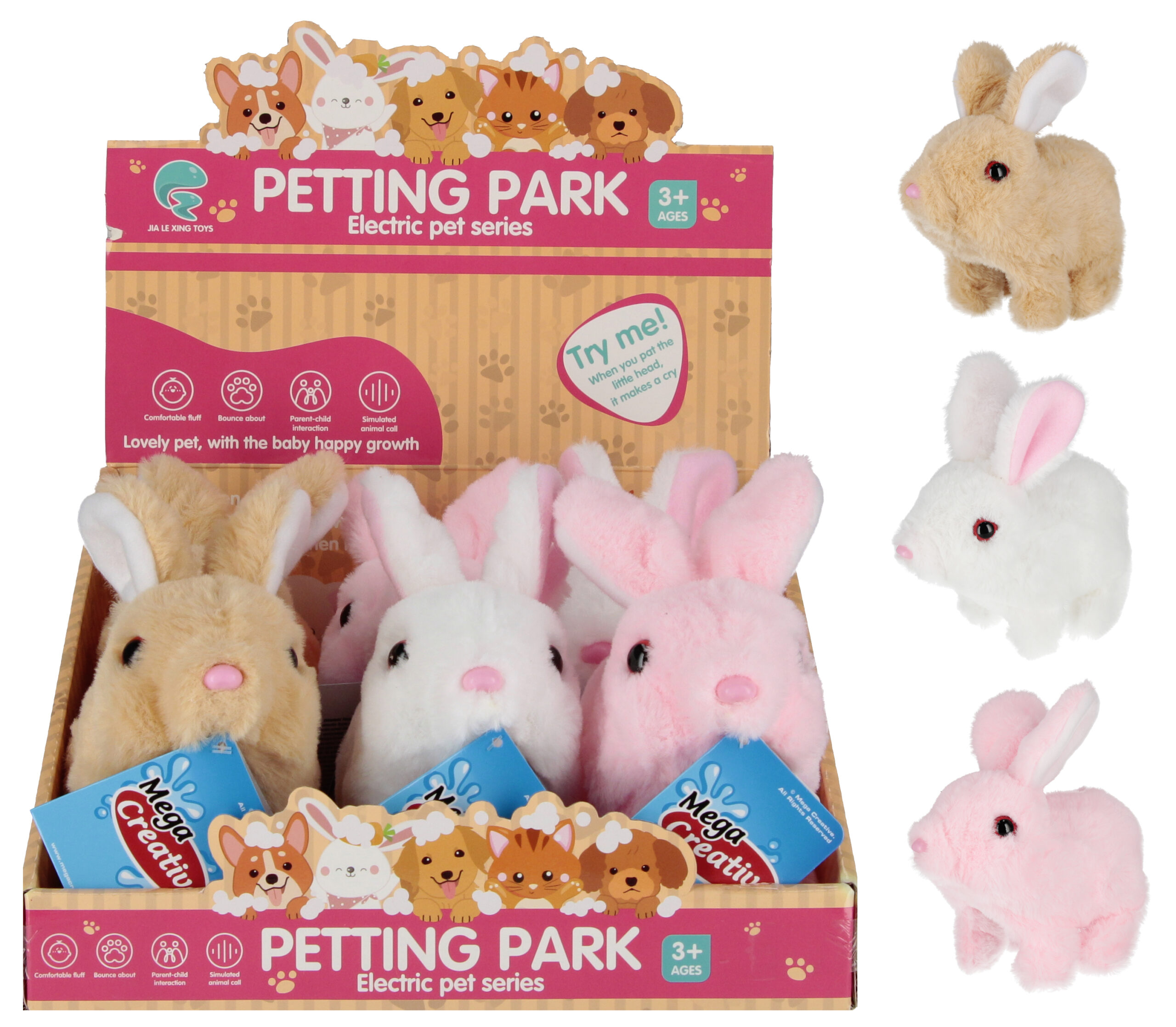 ANIMAL - PLUSH RABBIT INTERAKTIVE ANIMAL B/O DISP 15CM