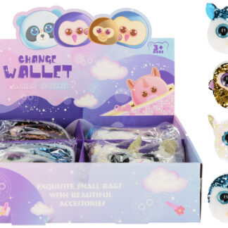 CHNGE WALLET - ANIMAL SEQUINS DISP 11X11
