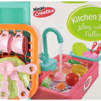 KITCHEN SET WASHING SINK B/O+ACCESS.LIGHT GREEN 35X25X10