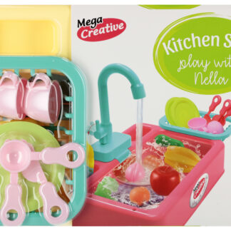 KITCHEN SET WASHING SINK B/O+ACCESS.YELLOW 35X25X10