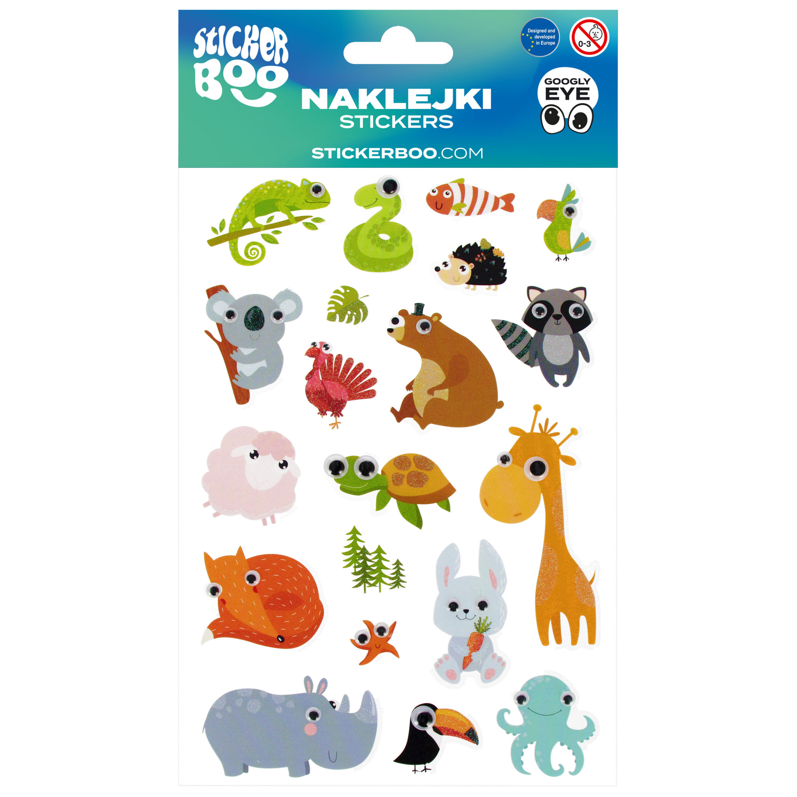 STICKER GOOGLY EYE 140X210 ANIMALS