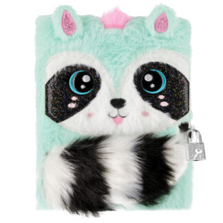 PLUSH DIARY WITH LOCK RACCOON A5