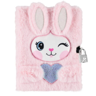 PLUSH DIARY WITH LOCK RABBIT&HEART A5