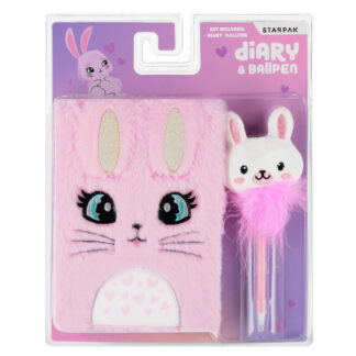 PLUSH DIARY SET WITH LOCK A5 RABBIT