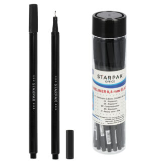 FINELINER ROUND 0,4 STK BLACK, 20 PCS