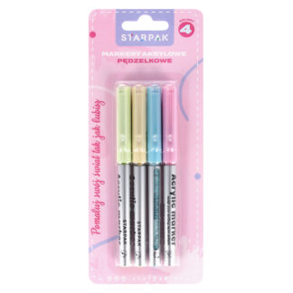 BRUSH ACRYLIC MARKER 4 COL. PASTEL
