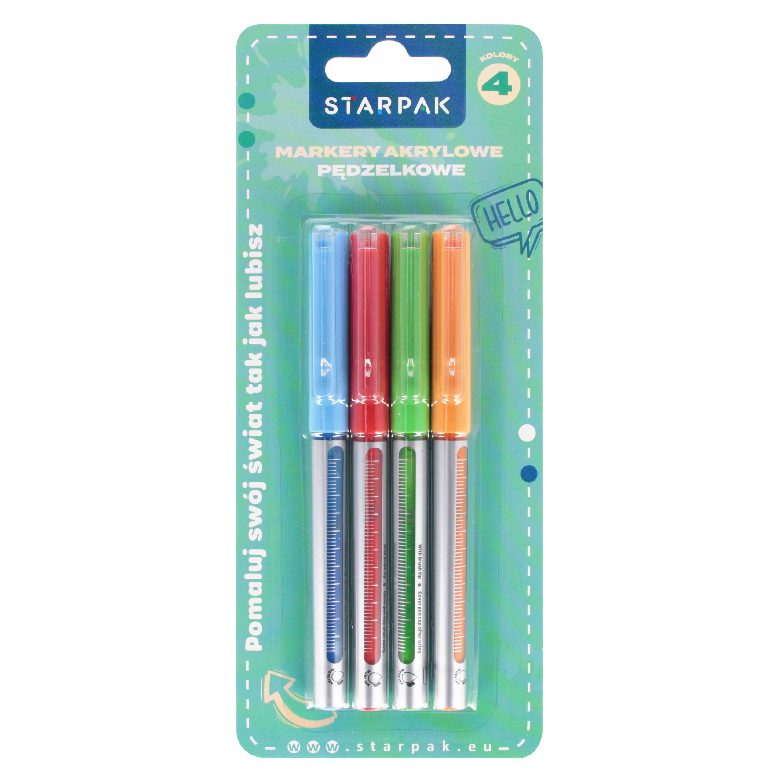 BRUSH ACRYLIC MARKER 4 COL.