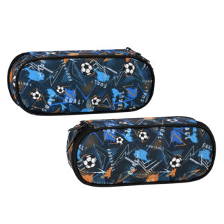 PENCIL CASE STK FOOTBALL BLUE