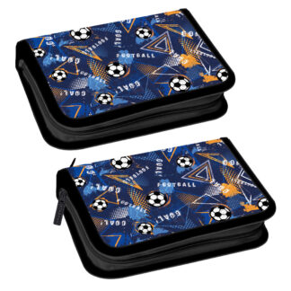 PENCIL CASE WITHOUT ACCESSORIES STK-35 FOOTBALL BLUE