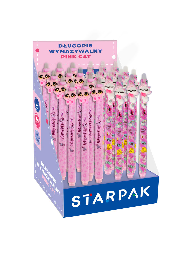 ERASABLE GEL PEN PINK CAT
