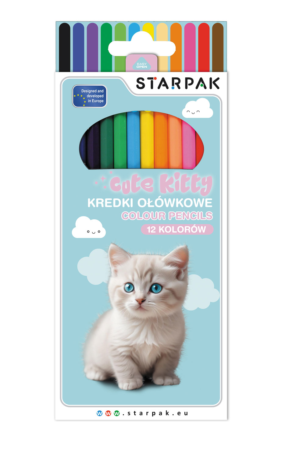 COLOUR PENCILS 12 COL. KITTY