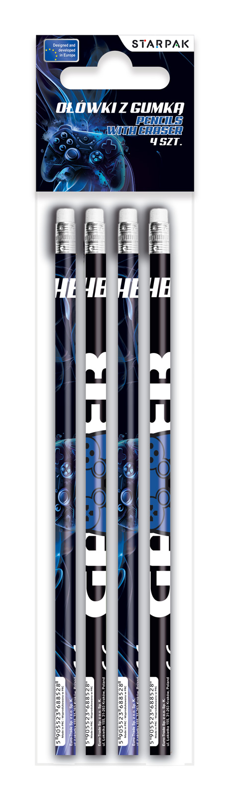 PENCIL WITH ERASER 4 PCS