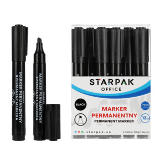 PERMANENT MARKER STK BLACK, CUT TIP, 12 PCS