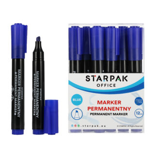 PERMANENT MARKER STK BLUE, CUT TIP, 12 PCS